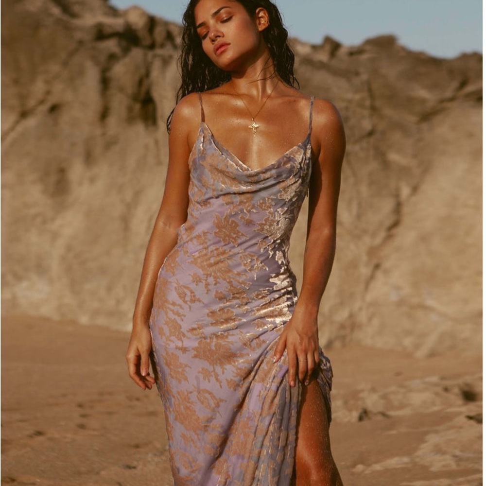 ATHENA Dress  Rat & Boa Purple and Gold Backless Dress